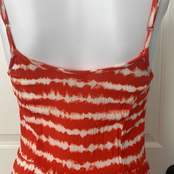 Mossimo Tangerine/White Tie-dye Print Ruffled Maxi Dress-Small - Picture 6 of 9